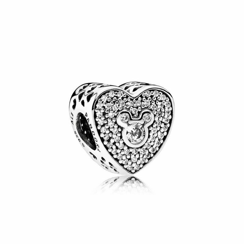 Pandora Disneyr Mickey & Minnie Sparkling Heart Charm - Sterling Silver/Cubic Zirconia - Canada | MQ